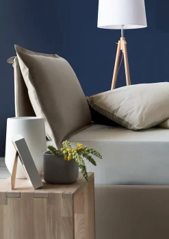 Lit simple Dloset, Lit coffre avec revêtement en tissu, Ouverture frontale, avec matelas 90x190 cm inclus, Taupe