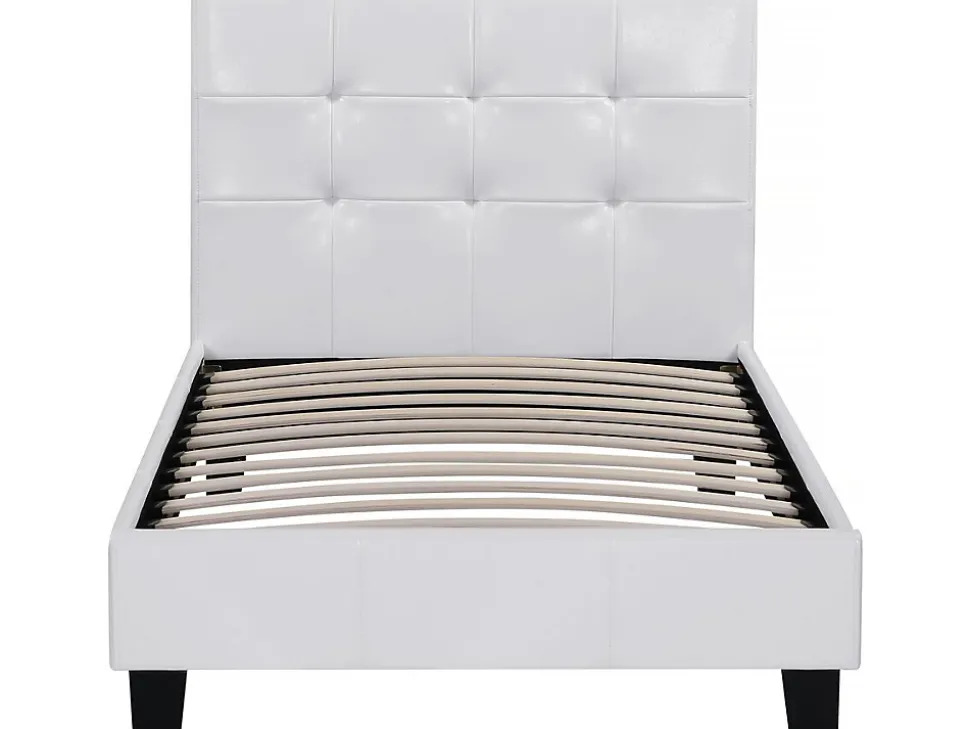 Lit simple en pvc "Julia" 90 x 190 cm Blanc