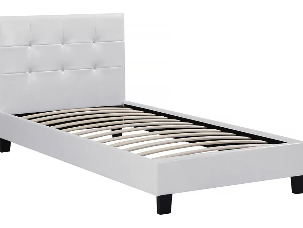 Lit simple en pvc "Julia" 90 x 190 cm Blanc