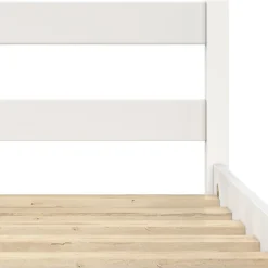 Lit simple HARPER 90 x 190 cm avec sommier bois blanc