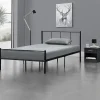 Lit simple Laos métal avec sommier à lattes 120 x 200 cm noir en.casa