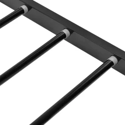 Lit simple Laos Métal avec Sommier à Lattes 90 x 200 cm Noir en.casa