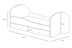 Lit simple Luk140x70 avec tiroir