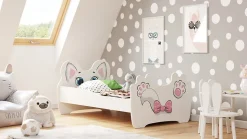 Lit simple Pink Cat 140x70 avec matelas