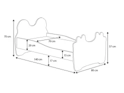 Lit simple Pink Cat 140x70 avec matelas