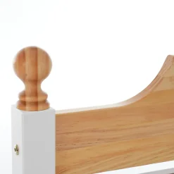 Lit simple pour enfant 90x200 cm - Lit avec tête et pied de lit - Pin + MDF - Sans matelas - Blanc