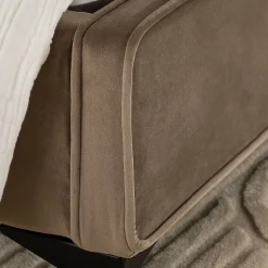 Lit simple RAVELLO 90 x 190 cm, revêtement en tissu - Grège