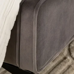 Lit simple RAVELLO 90 x 190 cm, revêtement en tissu - Gris