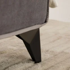 Lit simple RAVELLO 90 x 190 cm, revêtement en tissu - Gris