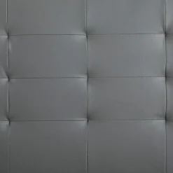 Lit simple REVE, 90 x 190 cm, capitonné avec sommier, revêtement synthétique gris