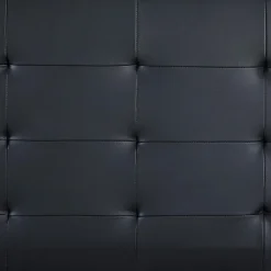 Lit simple REVE, 90 x 190 cm, capitonné avec sommier, revêtement synthétique noir