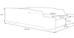 Lit simple Rocket 140x70 avec matelas