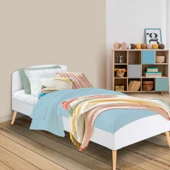 Lit simple scandinave 90 x 190 CM SOREN bois et blanc