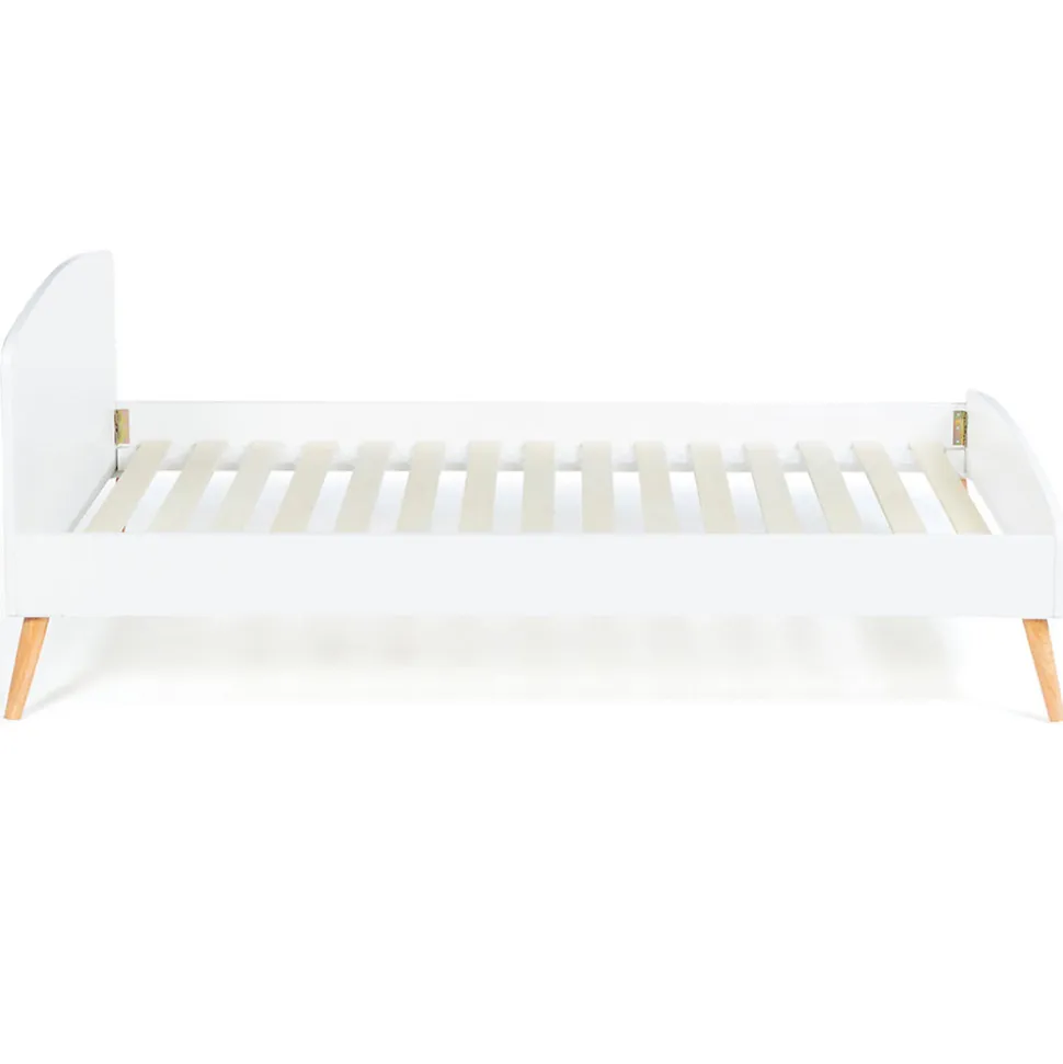 Lit simple scandinave 90 x 190 CM SOREN bois et blanc