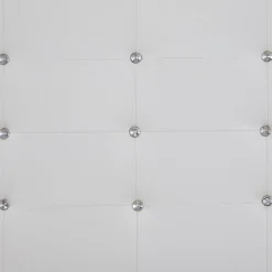 Lit simple TICO, 90 x 190 cm, capitonné avec sommier, revêtement synthétique blanc