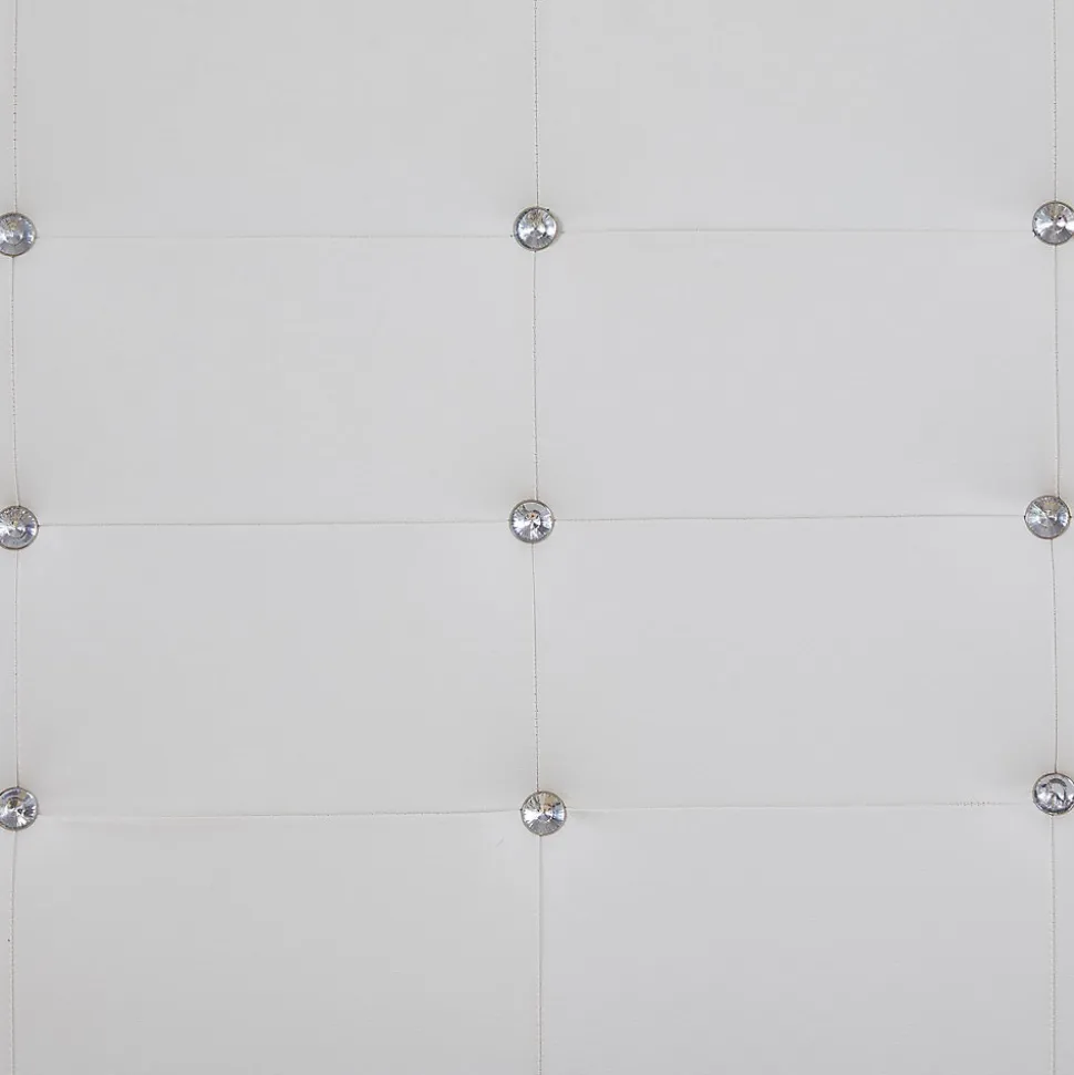 Lit simple TICO, 90 x 190 cm, capitonné avec sommier, revêtement synthétique blanc