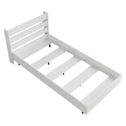 Lit simple Vesanto 100 x 200 cm blanc noir en.casa