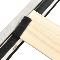 Lit simple 90x200 - Lit rembourré avec cadre en bois et métal - Lin - Sans Matelas - Beige