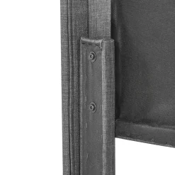 Lit simple 90x200 cm - Lit adulte capitonné avec sommier à lattes - Lin - Sans Matelas - Gris