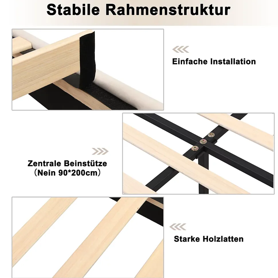Lit Simple 90x200 cm - Lit Capitonné en Velours avec Tête de Lit Coquillage et Banquette de Rangement - Sans Matelas - Beige
