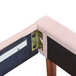 Lit Simple 90x200 cm - Lit Rembourré ado - Velours - Sans Matelas - Rose