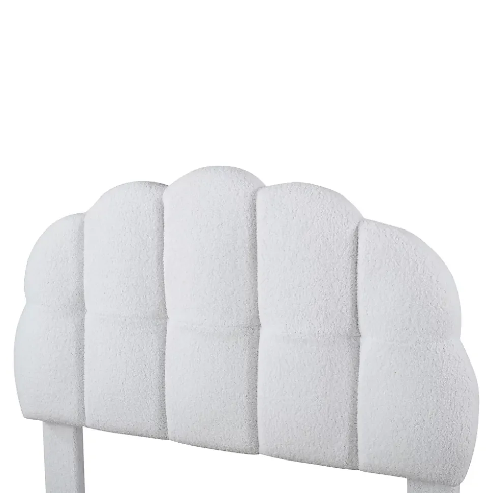 Lit simple 90x200 cm avec tête de lit, sommier en bois, cadre plateforme, pour enfant, blanc