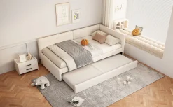 Lit Simple 90x200cm, Canapé-Lit avec Lit Escamotable, Minimalisme, Gris