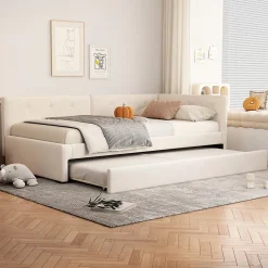 Lit Simple 90x200cm, Canapé-Lit avec Lit Escamotable, Minimalisme, Gris