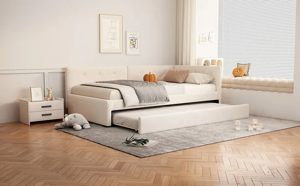 Lit Simple 90x200cm, Canapé-Lit avec Lit Escamotable, Minimalisme, Gris