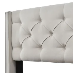 Lit Simple 90X200Cm Hydraulique Coton Gris Blackcolors