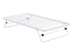 Lit sommier d'appoint pliant 90 x 190 cm - Métal - Blanc - ADONIS II