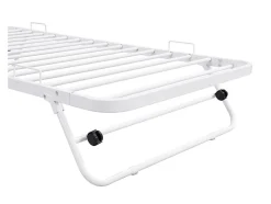 Lit sommier d'appoint pliant 90 x 190 cm - Métal - Blanc - ADONIS II