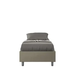 Lit Sommier sans sommier capitonné 80x190 simili cuir cappuccino Azelia