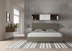 Lit Sunny cappuccino en similicuir avec sommier rembourré 200x200