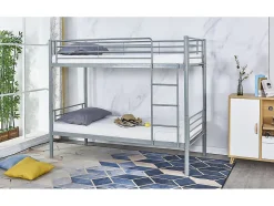 Lit superposé "ADAM" - 90 x 190 cm - Métal - Gris