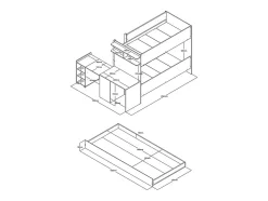 Lit superposé avec tiroir lit gigogne et 2 bureaux 3 x 90 x 190 cm - Coloris : Blanc et naturel + Matelas - DOMATI