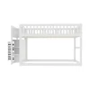Lit superposé bas Lit enfant 140 x 200 cm en bois avec compartiments de rangement ouverts et clôture, blanc