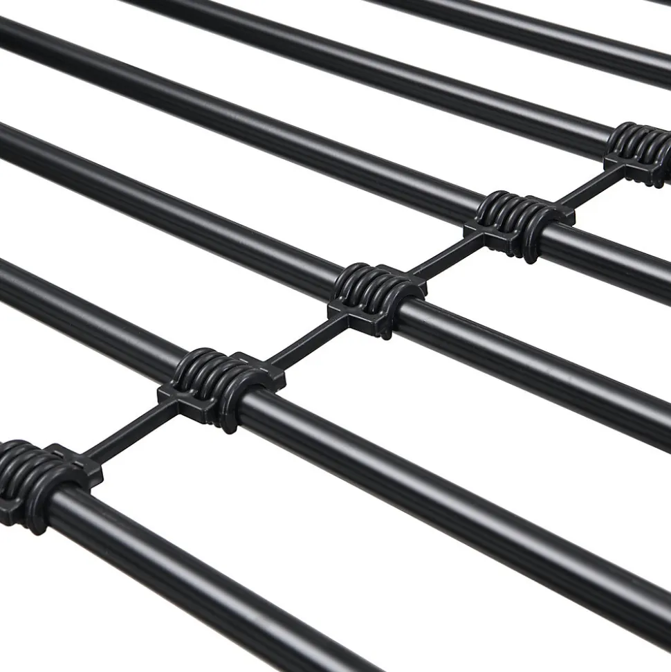 Lit superposé en métal, adapté enfants et ados, avec lit gigogne, 4 barrières, noir, 90x200cm, 90x190cm