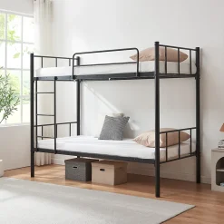 Lit superposé en métal Berimma 90 x 200 cm noir en.casa