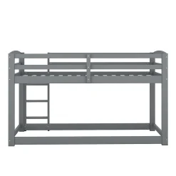 Lit Superposé Enfant 90X200Cm Pin Gris Blackcolors