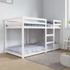 Lit superposé sans matelas blanc 90x190 cm bois de pin massif