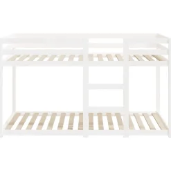 Lit superposé sans matelas blanc 90x190 cm bois de pin massif