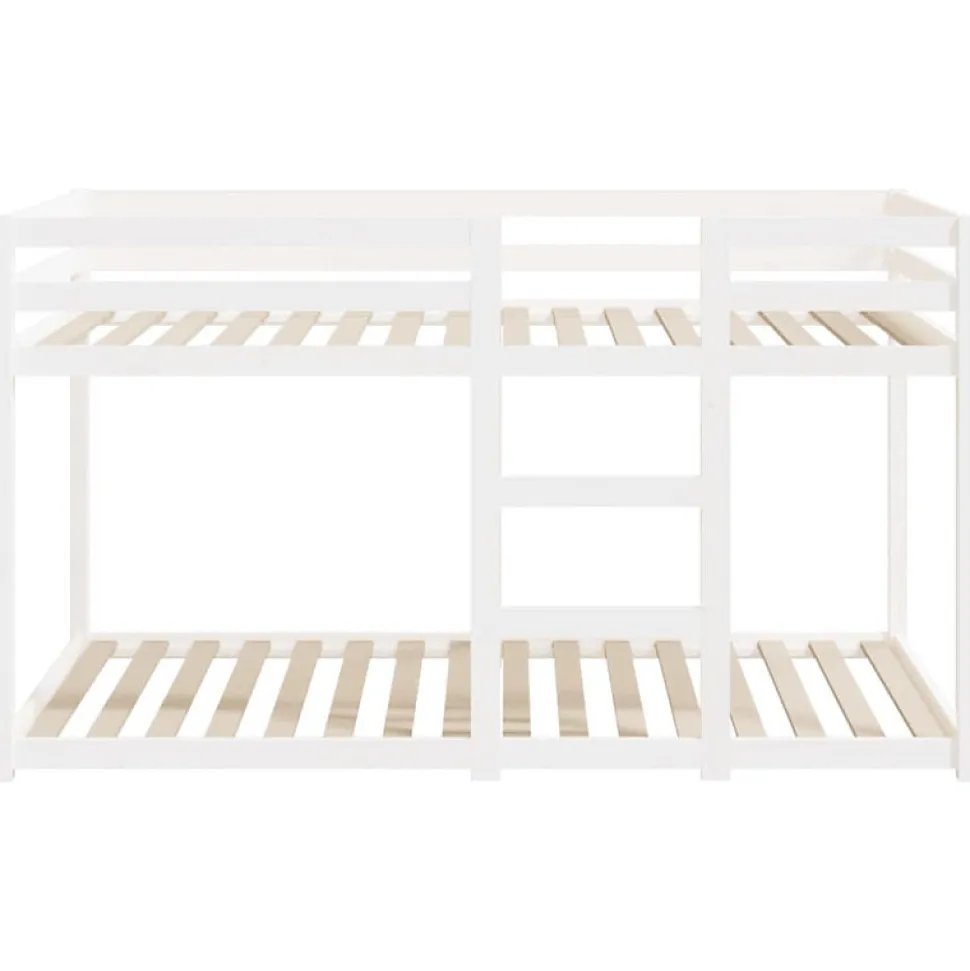 Lit superposé sans matelas blanc 90x190 cm bois de pin massif