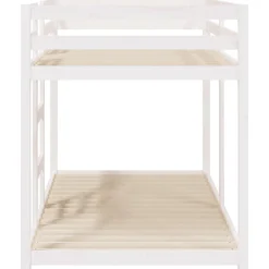 Lit superposé sans matelas blanc 90x190 cm bois de pin massif