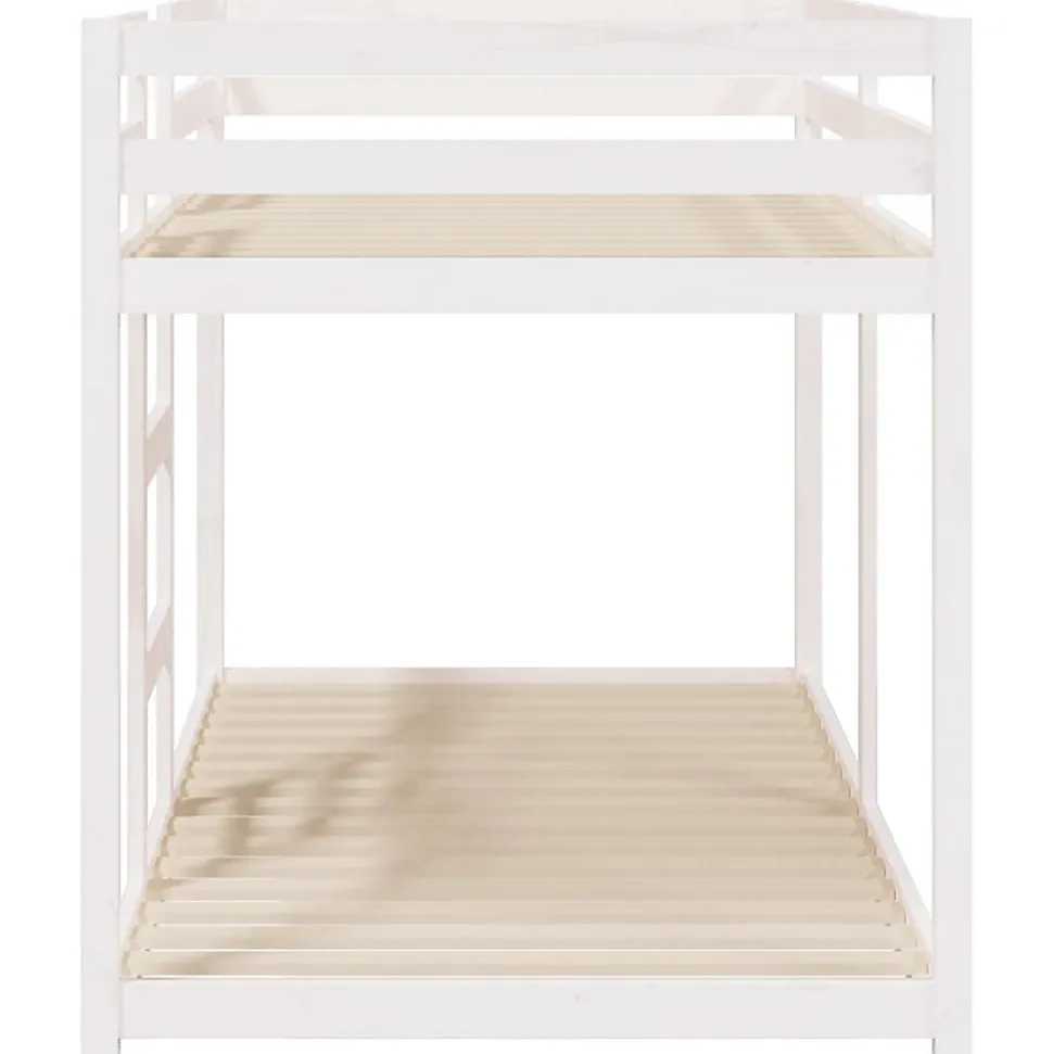 Lit superposé sans matelas blanc 90x190 cm bois de pin massif