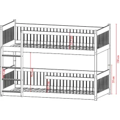 Lit superpose 90x190 au sol sommiers inclus Marion Blanc