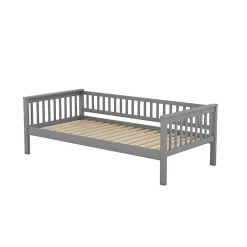 Lit superpose 90x200 cm gris avec tiroirs et lits convertibles pour chambre enfant