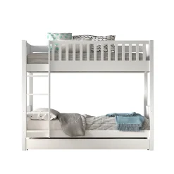 Lit superpose 90x200 sommiers et tiroir inclus Vipack Scott Blanc