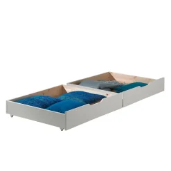 Lit superpose 90-140x200 sommiers et tiroirs inclus Vipack Scott Blanc