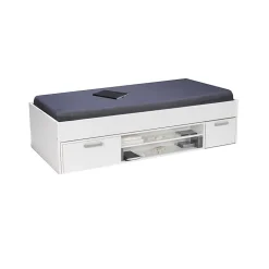 Lit TESS 90x190 + chevet + étagère + rangement / Blanc